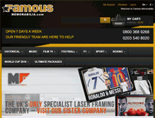Tablet Screenshot of famousmemorabilia.com